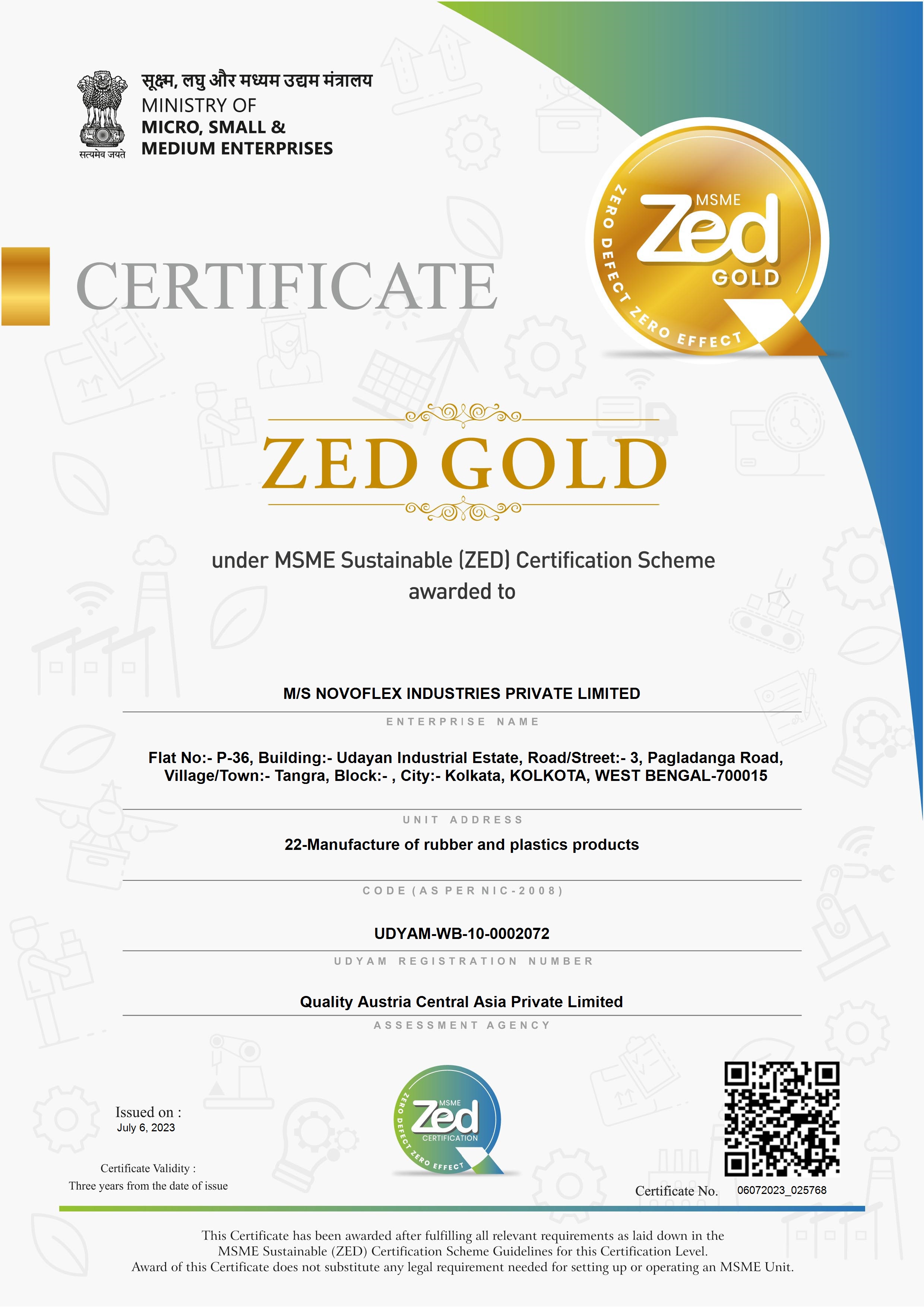 ZED Gold Certificate